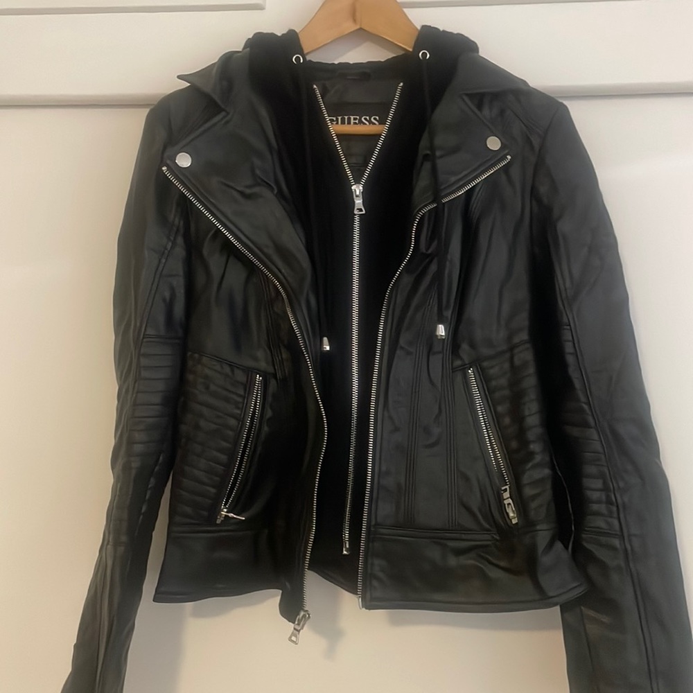 Black leather jacket